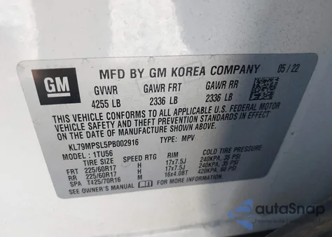 2023 Chevrolet Trailblazer Fwd Lt from USA, damaged, VIN KL79MPSL5PB002916